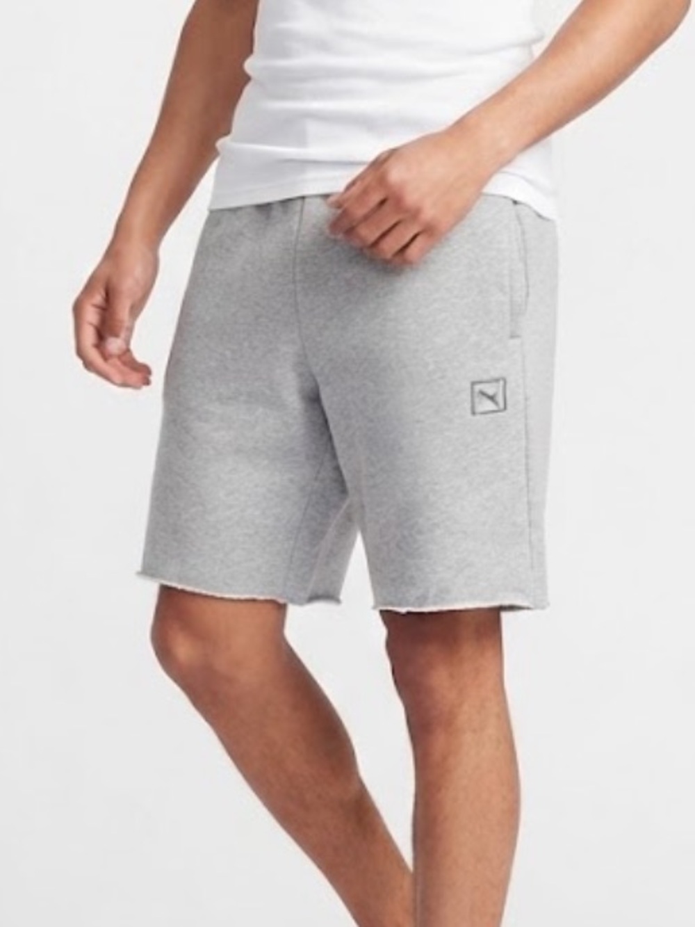 Puma Light Gray Athletic Drawstring Shorts Men’s Size Small